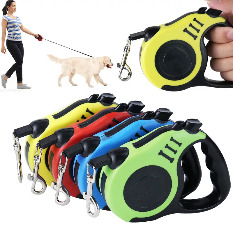 

3m/5m Durable Dog Leash Automatic Retractable Dog Roulette Nylon Collar Extension Puppy Walking Running Lead Dog Accessories