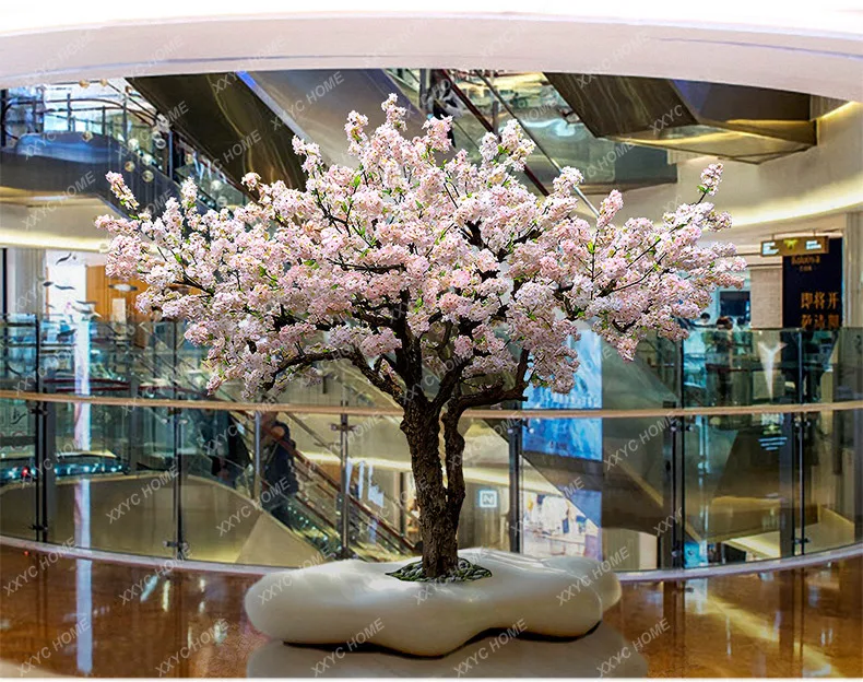 Artificial Cherry Tree Peach Tree Large Floor Imitative Tree Decoration Plant Floriculture Fake Trees Wishing Tree