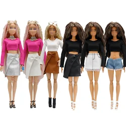 Yeni 30cm 1/6 çizgili gömlek etek günlük giyim aksesuarları barbie bebek için giysi