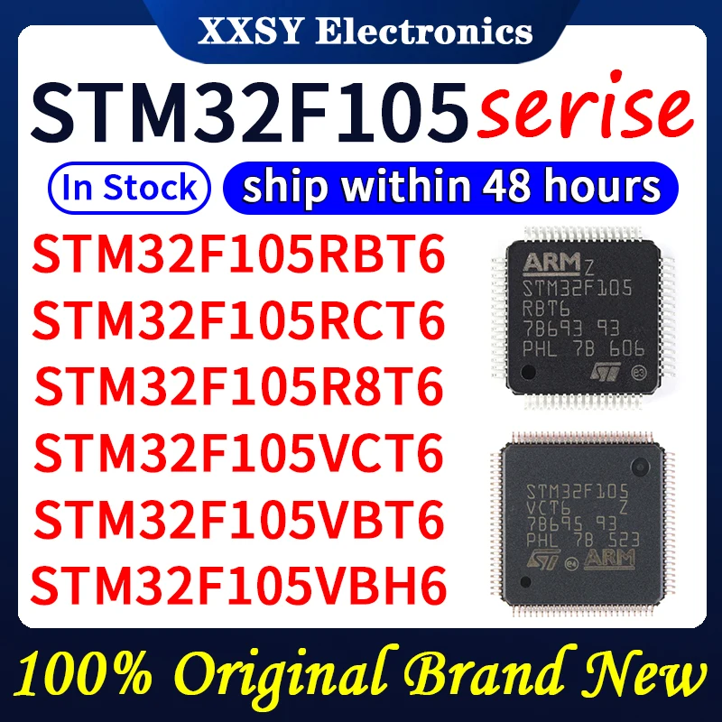 STM32F105V8T6 STM32F105VBT6 STM32F105R8T6 STM32F105RCT6 STM32F105RBT6แบบดั้งเดิม STM32F105VBH6คุณภาพสูง100% ใหม่