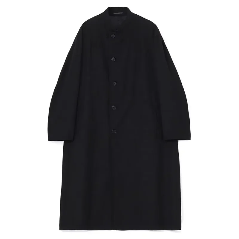 

YOJI OOAK, оригинальный дизайн, однотонное однобортное пальто с воротником-стойкой 23AW, модное универсальное пальто, куртка