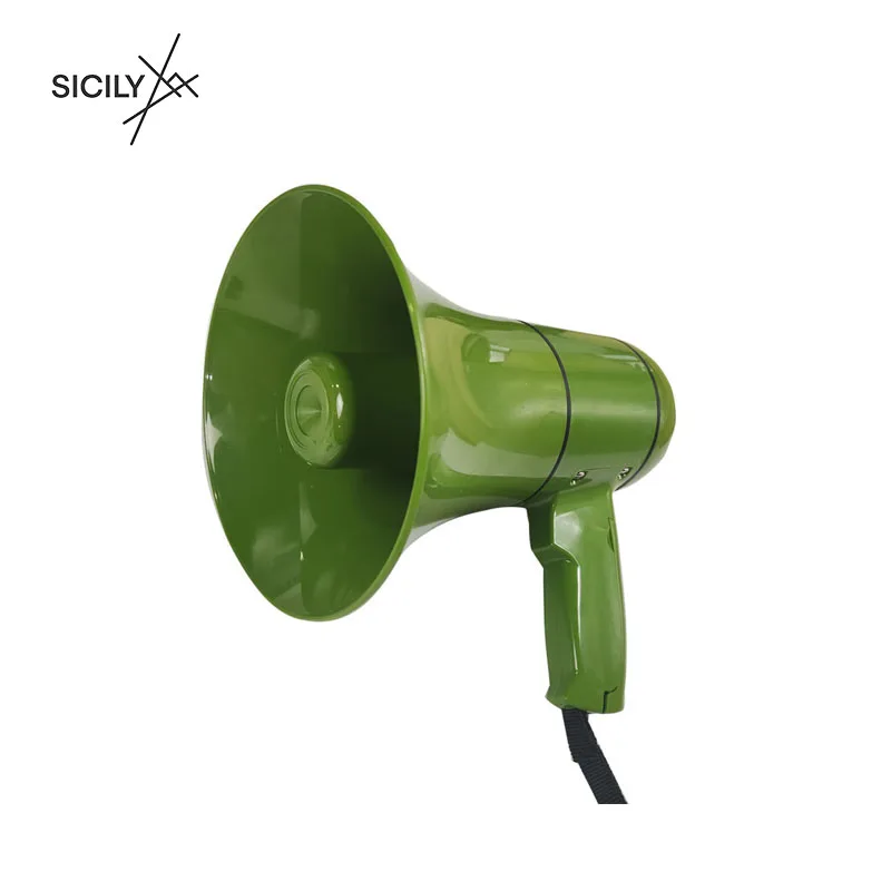 戦術メガホン、ミリタリーグリーン音声送信機、スピーカー、ハンドヘルド高出力多機能音声送信機