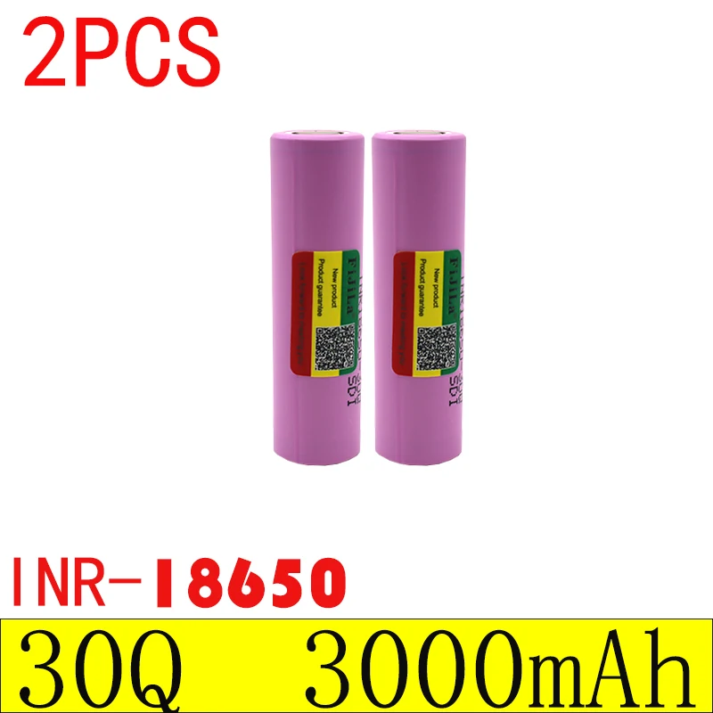 100%  Real Capacity  30Q 18650 Battery 3000mAh 3.7V Rechargeable Battery for LED Flashlights and Vape Mods