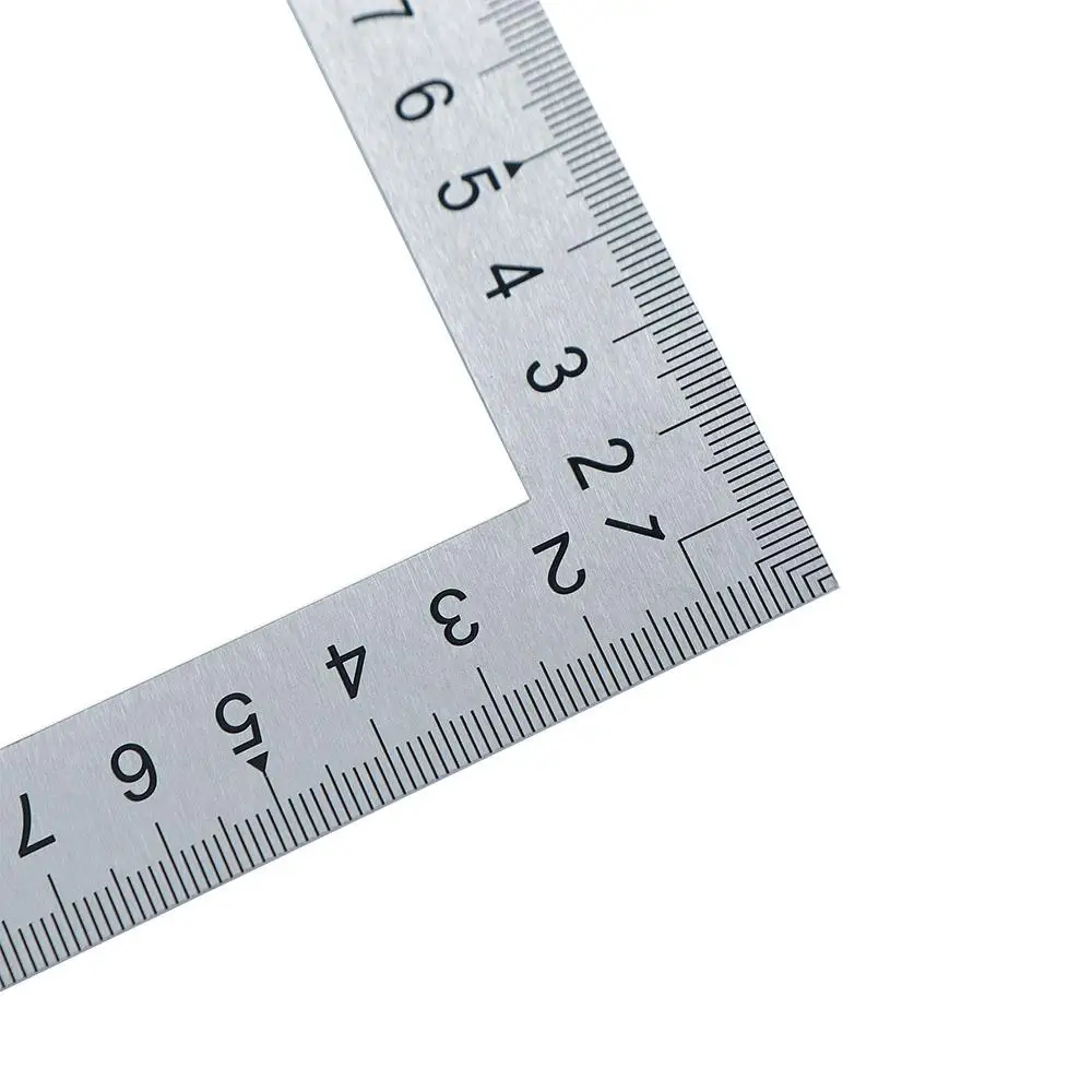Materiale scolastico a doppia faccia Strumento di misurazione Righello angolare in acciaio inossidabile 90 Righello a forma di L Righello dritto da 90 gradi