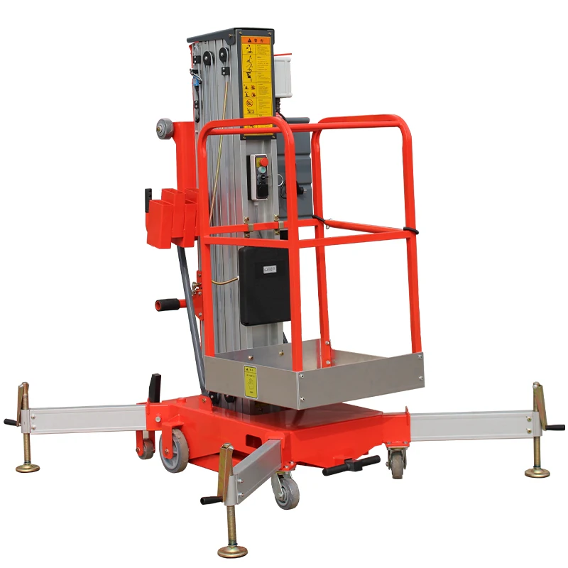 

【Best-selling】Single Mast 4m Mobile Hand Pull Platform Push Around Personal Lift Aluminum Mast Lifts