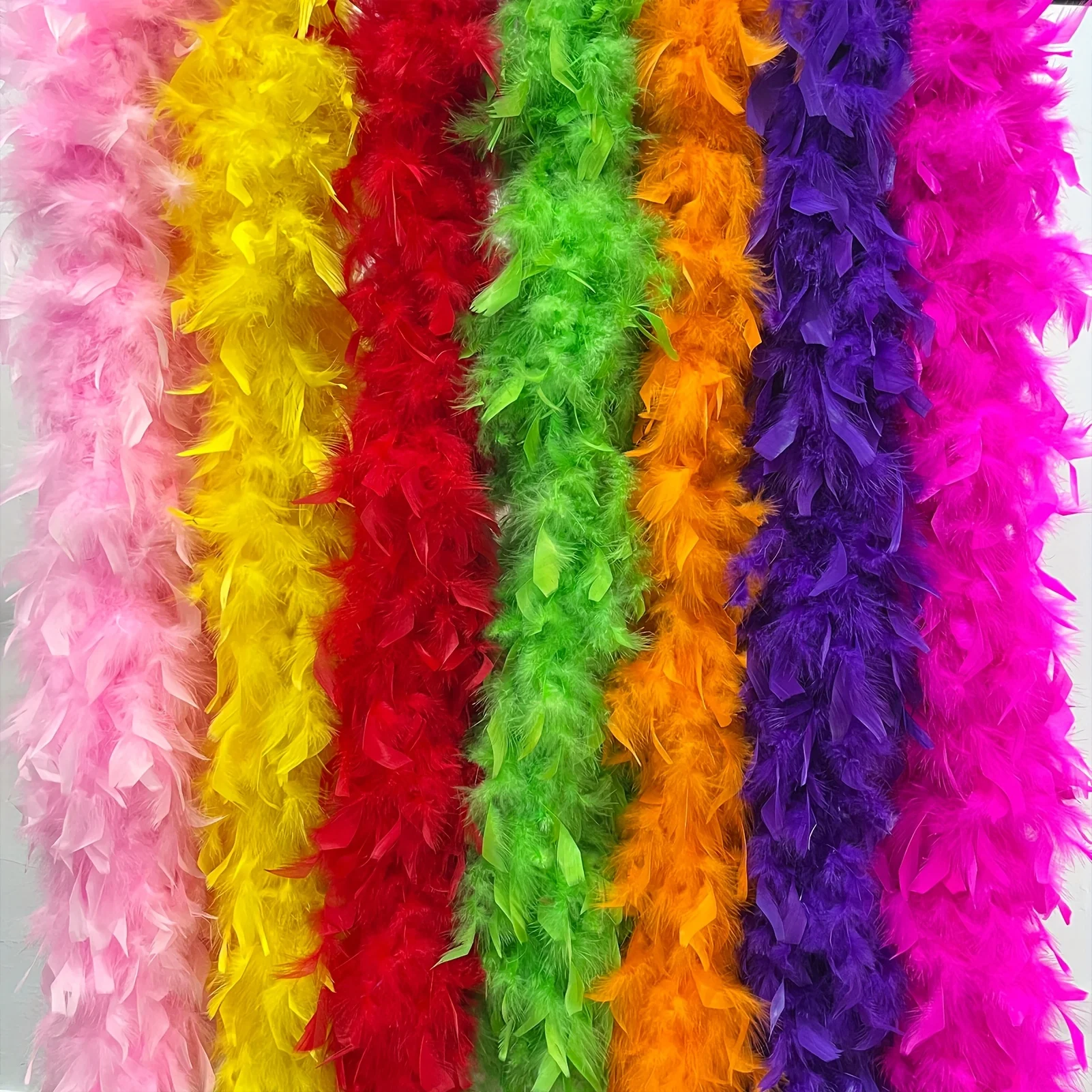 2Meters Orange Fluffy Feather Turkey Marabou Boa 40g Natural Feathers for Crafts Wedding Party Christmas Decoration Shawl Plumes