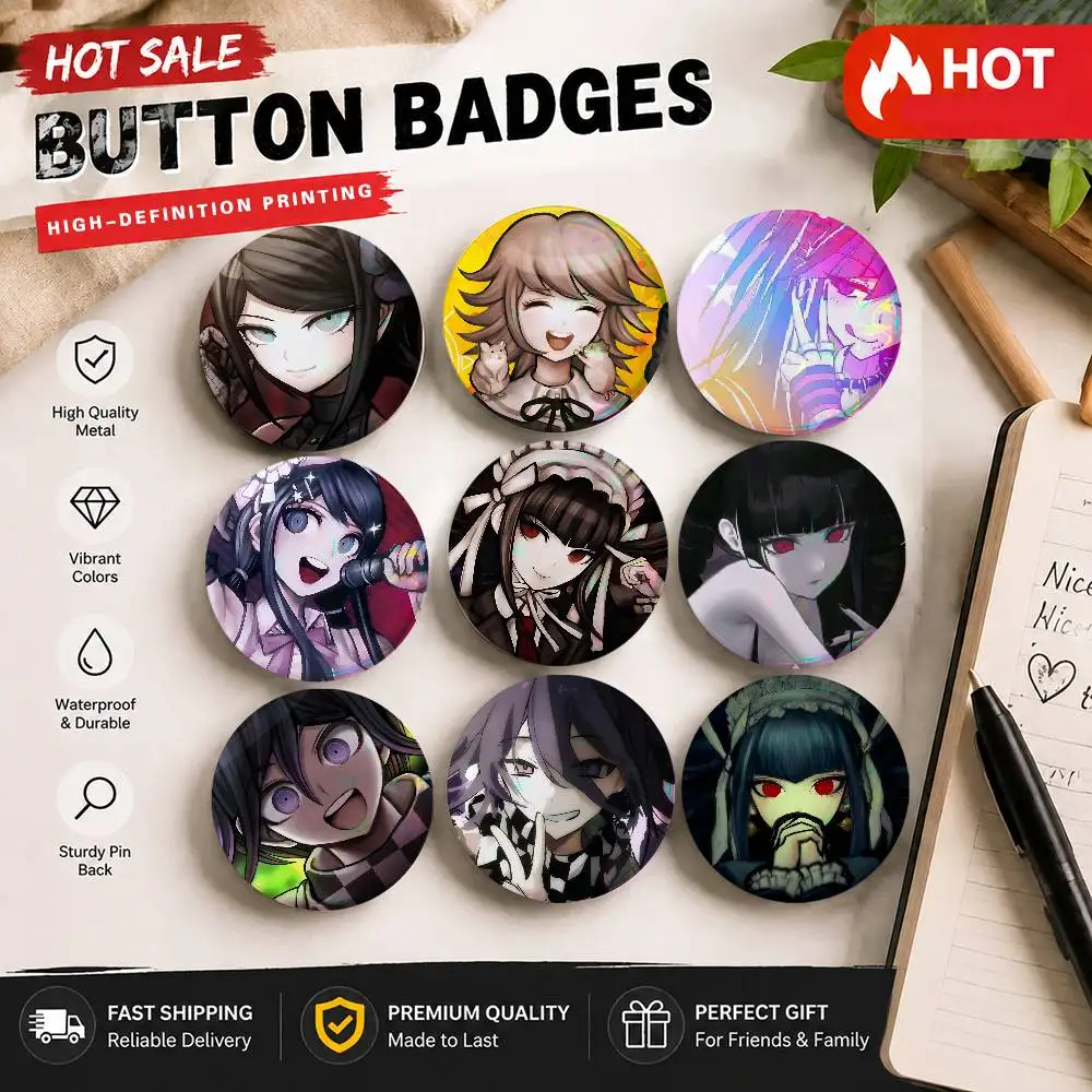 Anime A-Danganronpa-E Cosplay COSTUME Badge Pin Tinplate Brooch Prop Xmas Gift Birthday Gift