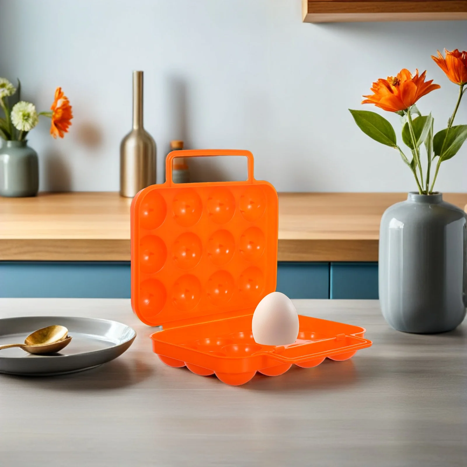 

Portable 12 Plastic Storage Container Durable ABS Foldable Egg Carrier Plastic Egg Carrier for Camping Picnic Protective Box