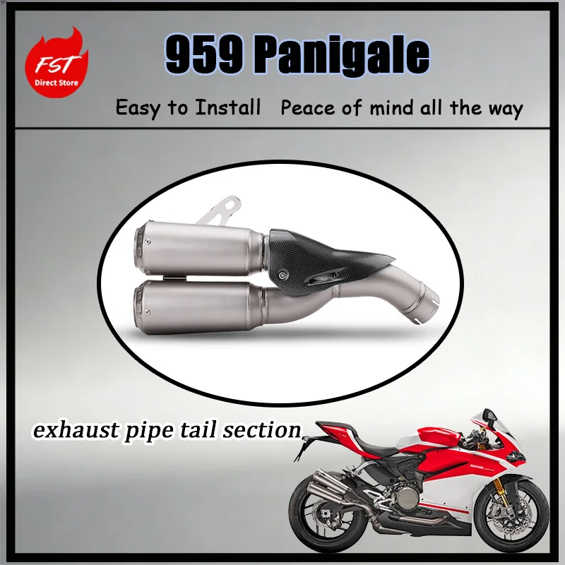 

For 959 Panigale High Temperature Resistant Titanium Exhaust Muffler Original Standard Position No Modification Needed Stable