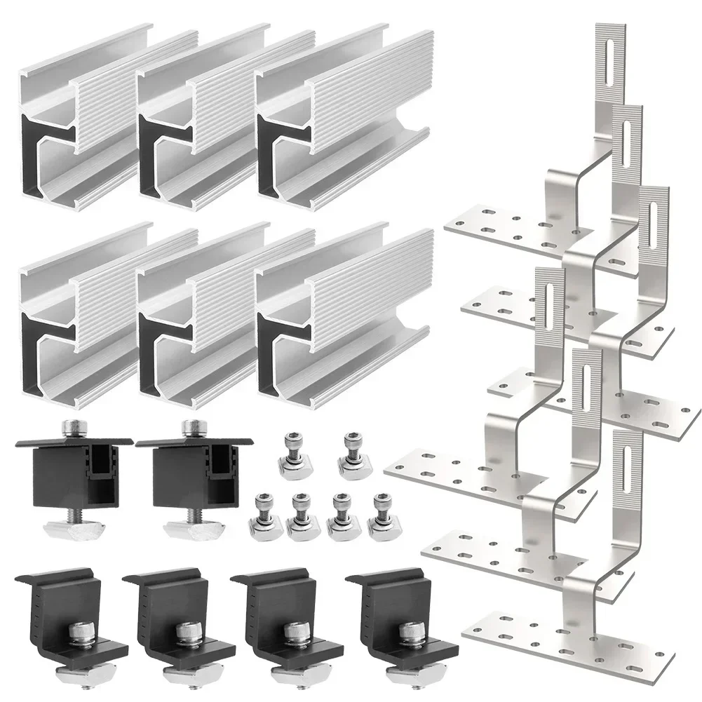 

PV Solar Panels Brick Roof Mounting Set Bracket Rail Roof Hook 30-50MM Solar Power Parts Accessories Electrical Equipment