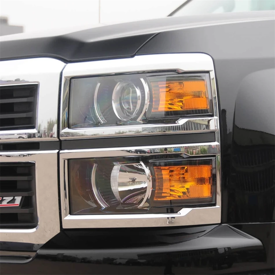 For Chevrolet Silverado 2014 2015 2016 Car Gadgets Front Lamp Lens Glass Lamp Cover Car Front Headlight Lens Cover Lights Shell