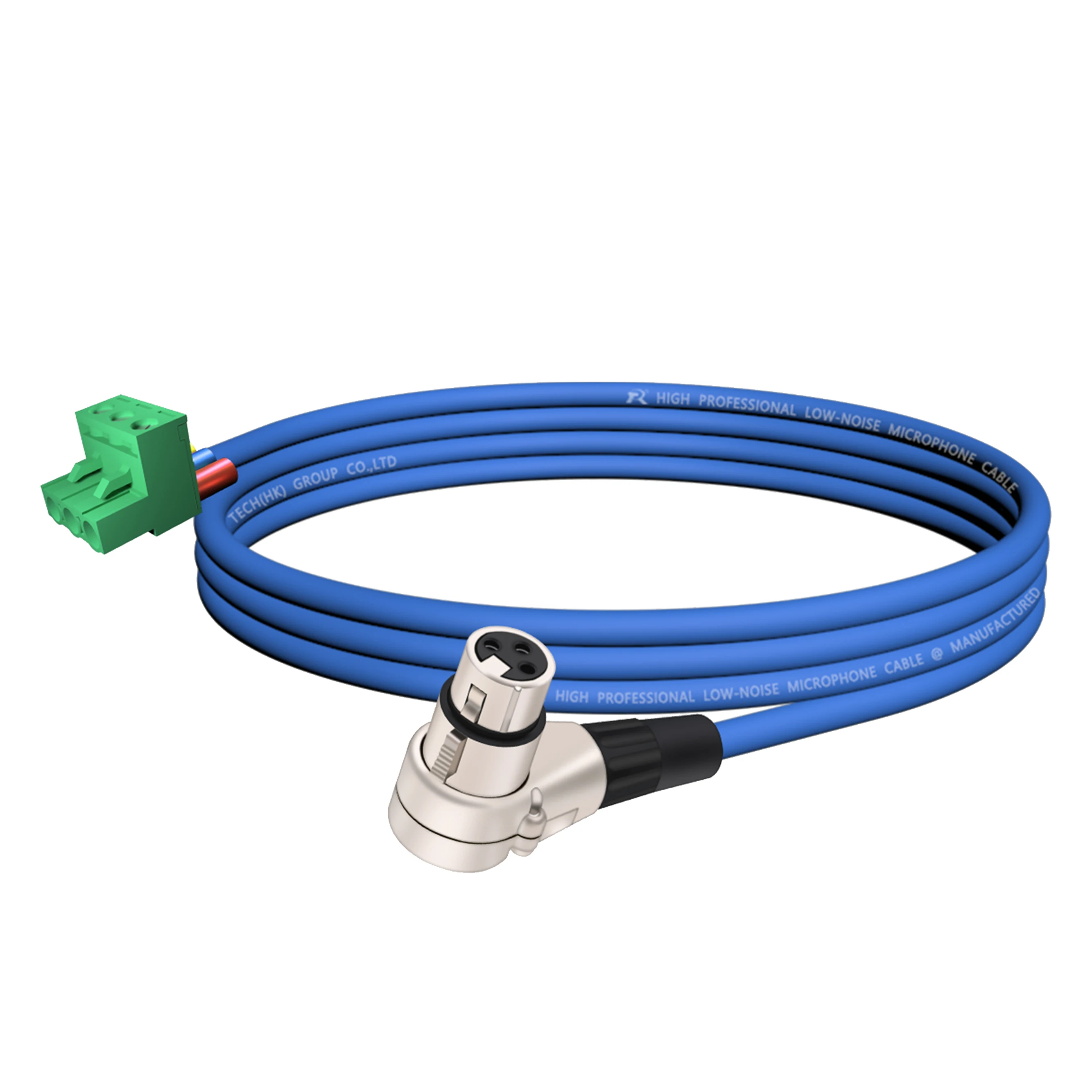 PHX3M/2EDG 5.08 3-polige Steckbare Schraubklemme ​ Rechtwinkliges Weißes Metall-3-P-XLR-M/F-Kabel, Audiokabel, Mehrfarbige Ummantelung – Detail 13