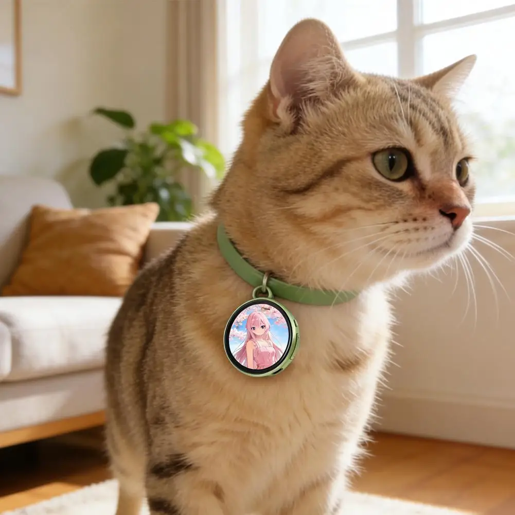 

Электронный значок в стиле аниме, портативный Bluetooth-кулон для обмена изображениями, отображение GIF-изображений одним нажатием, милый мультяшный значок для косплея A4S8