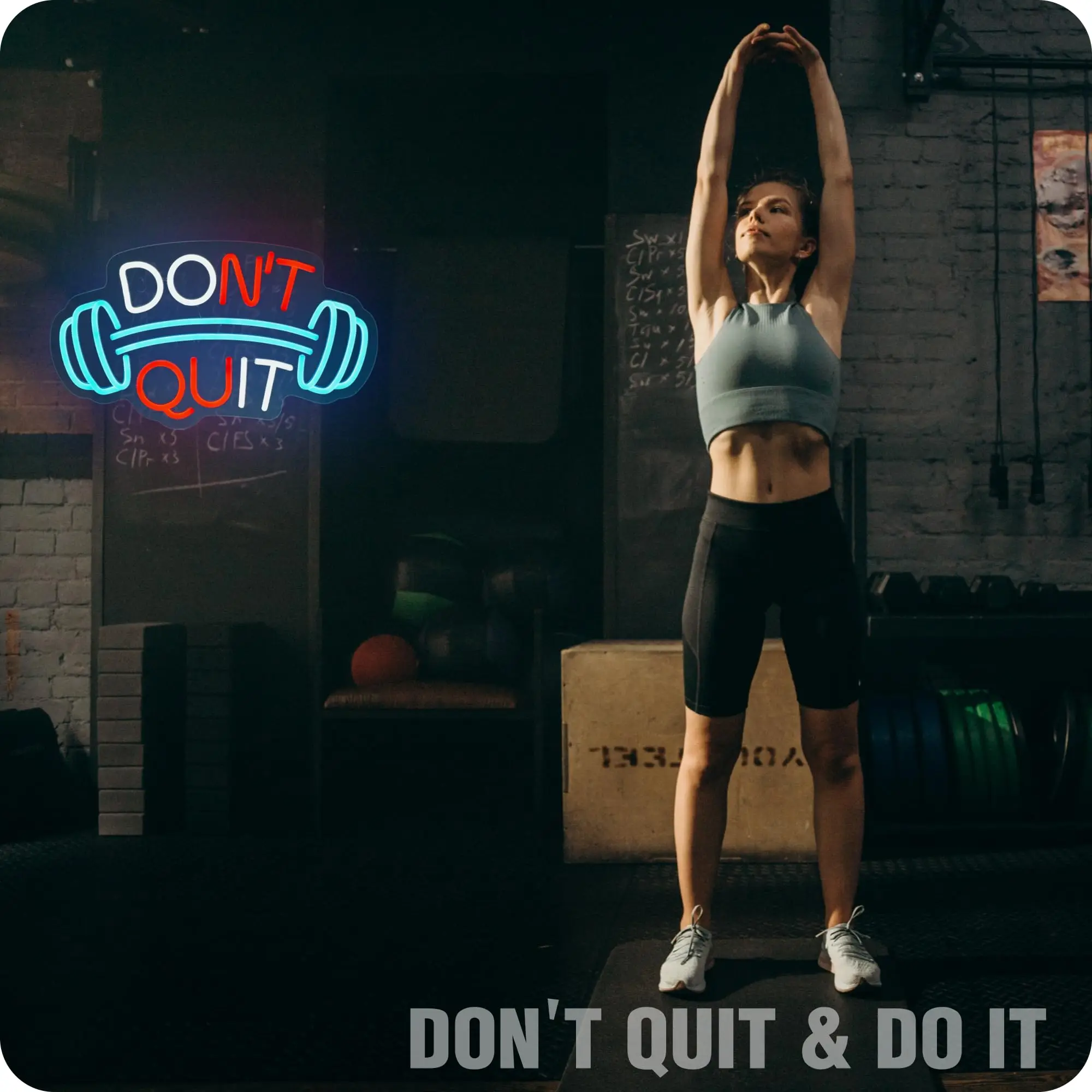 Светодиодная неоновая вывеска Don't QUIT, вдохновляющая цитата, игровая комната, декор спальни, настенное искусство, мотивационный неоновый свет, тренажерный зал, класс