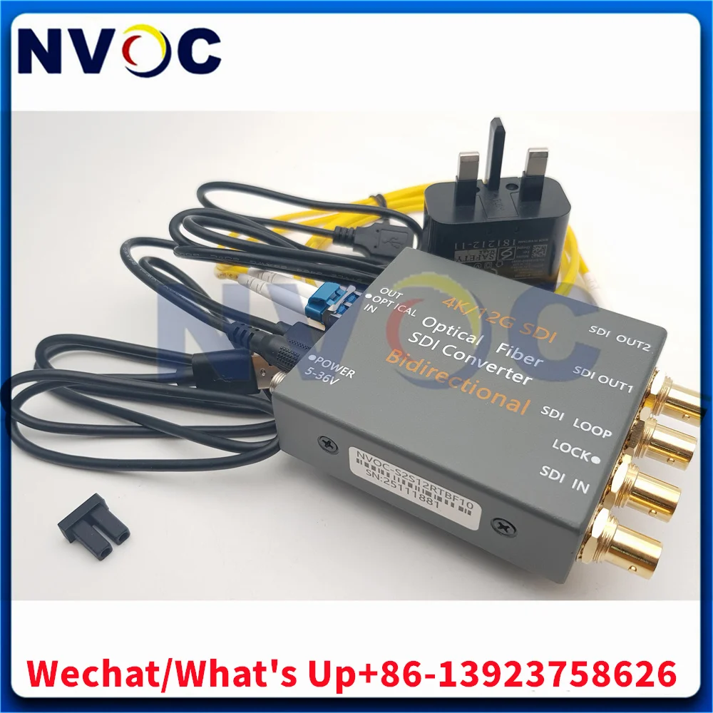 

2Ch 12G SDI волоконно-видеоконвертер для ТВ Broadcast4K 12G-SDI Duplex 1310nm SFP LC оптоволоконный удлинитель, DC5-36V