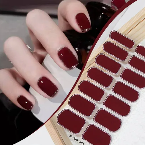 Imagen 2 del producto 14 puntas de pegatinas de Gel para uñas, pegatinas de cobertura completa para hornear libre, parches de Gel para uñas, tiras de esmalte, parche de manicura para hacer Arte de uñas DIY