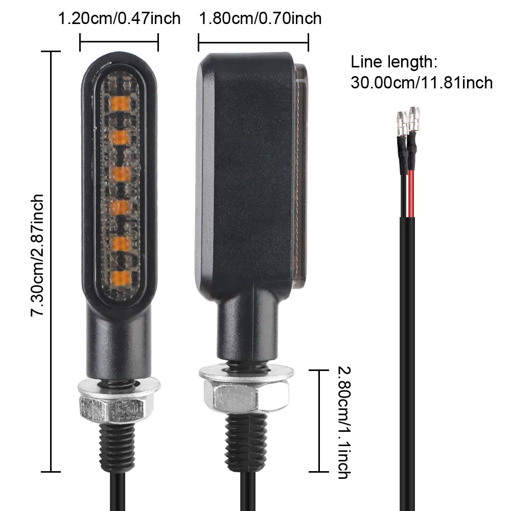 Motorcycle 6LED Turn Signal 2Pcs Universal Blinker Light Indicator Flasher