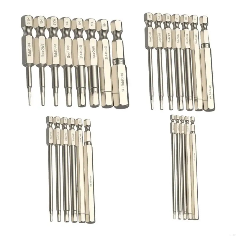 40JE 5/6/7/8Pcs Screwdriver Long Bit Set Allen Wrenches Drill Bit Set Machined Tip for Screwdriver Assembling Accessories