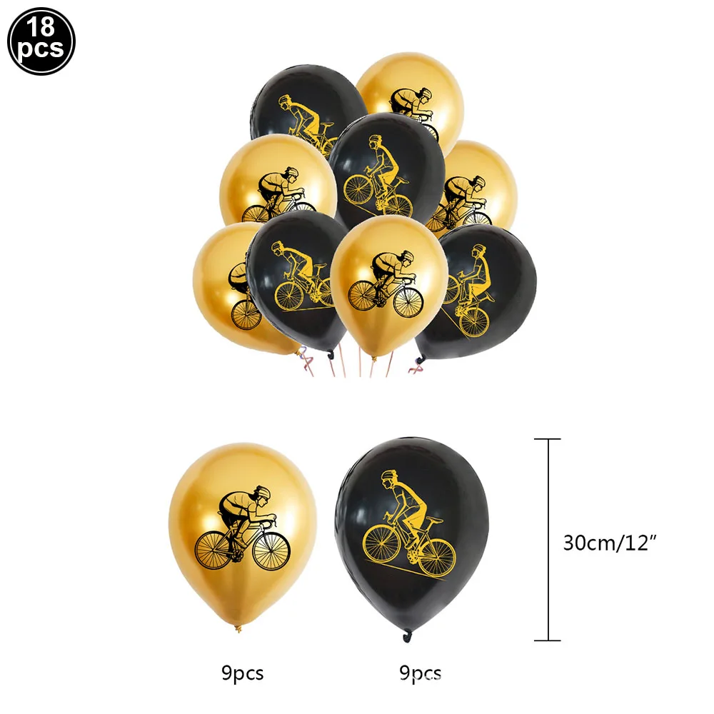 Bike Birthday Party Decorations Bicycle Latex Balloons for Kids Birthday Baby Shower Wedding Cake Topper Banner Party Supplies