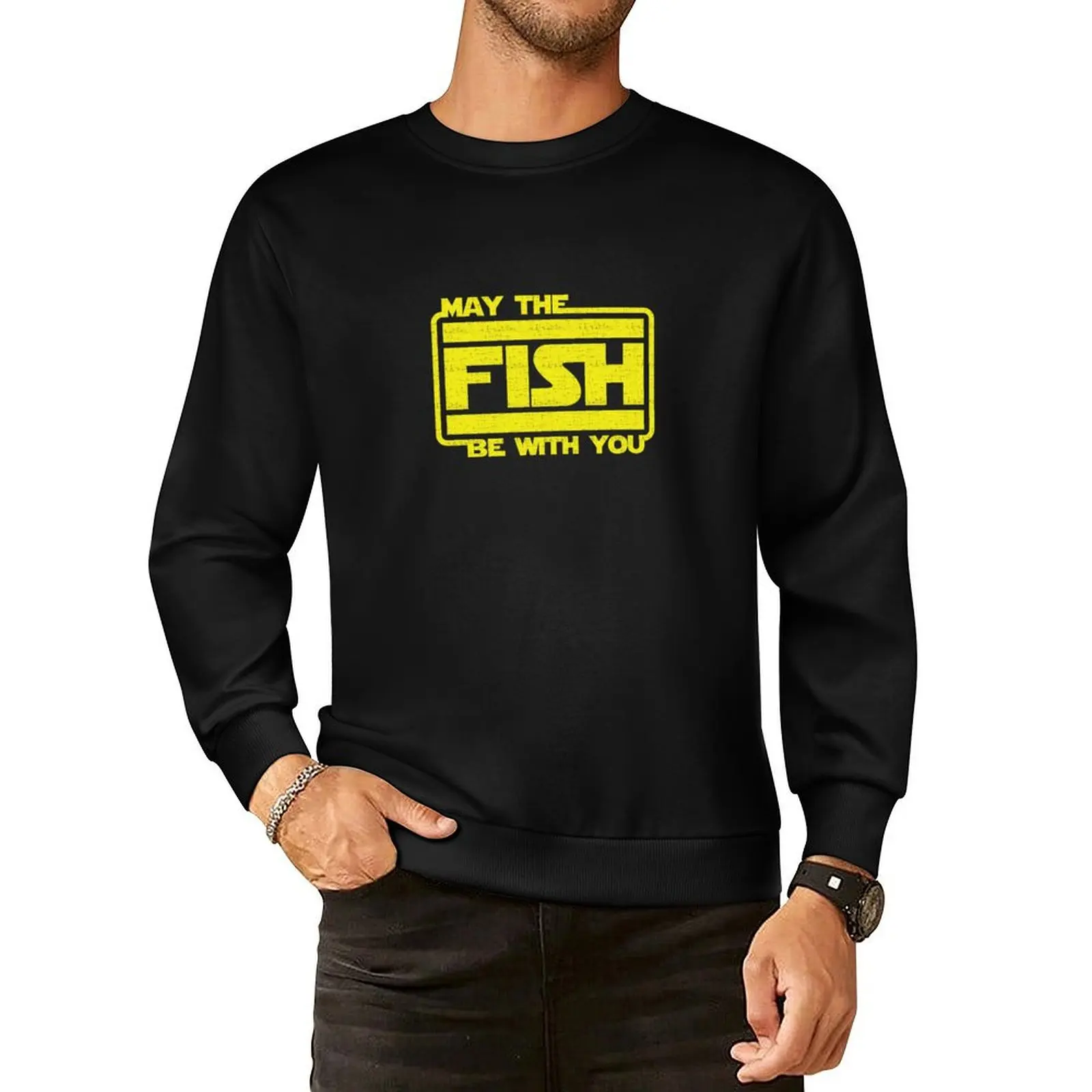 

May The Fish Be With You Fishing Pullover Hoodie tracksuit autumn jacket men autumn graphic t shirts men hooded sweatshirts