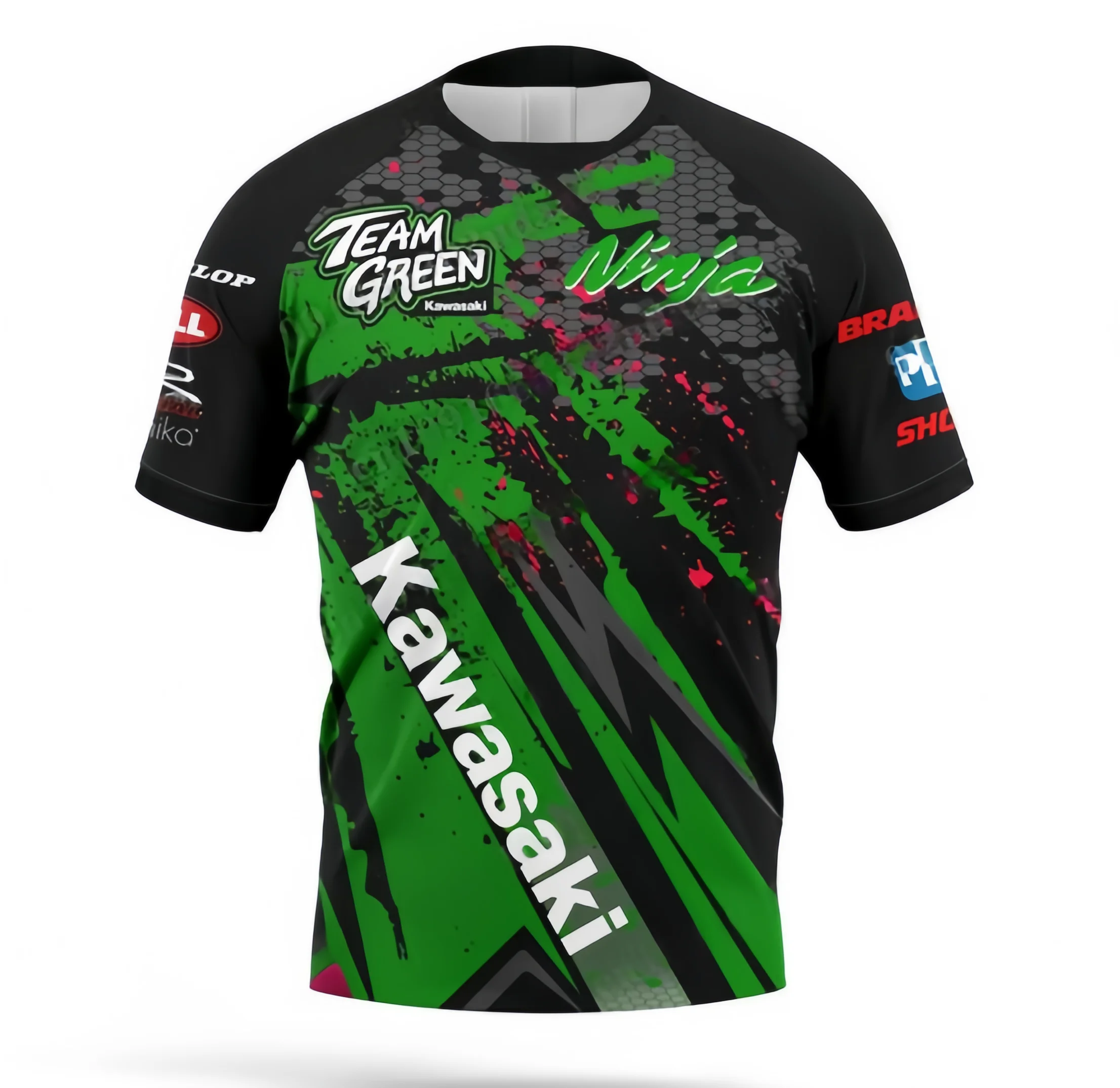 2025 New Motorcycle Short Sleeved T Shirt Motorcycle Racing Kawasaki Sports Cycling Tops Men Women Breathable Quick Drying Tees