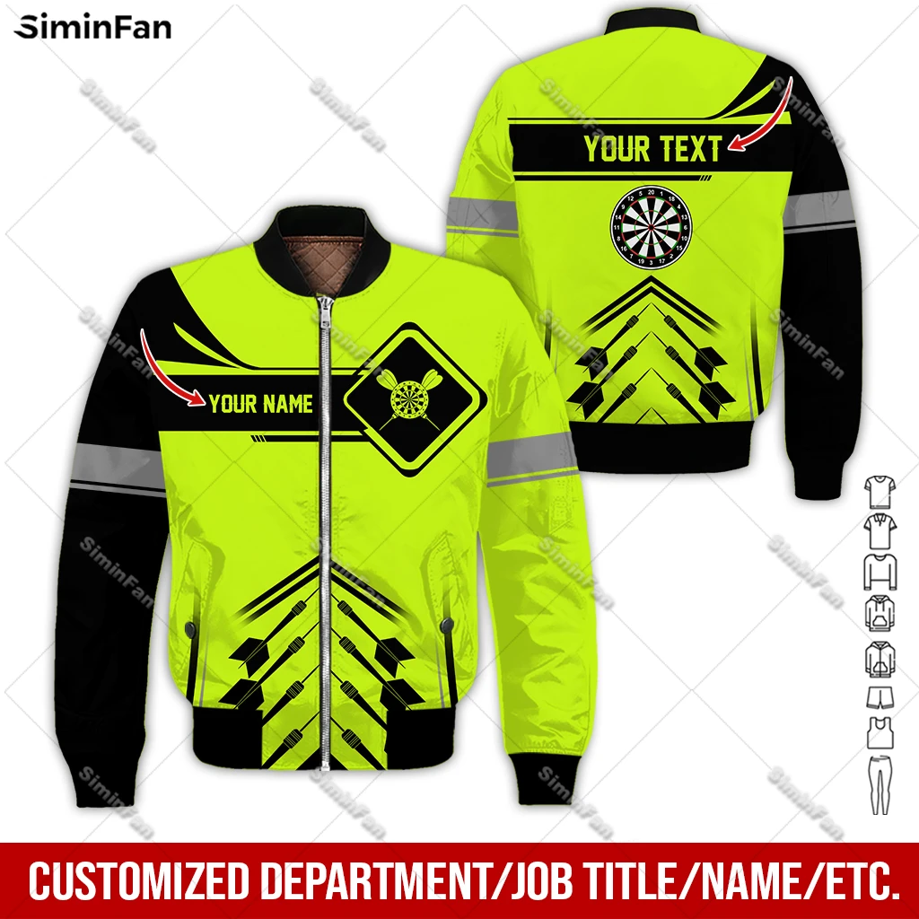 

Custom Name Love Darts Colorful 3D Printed Mens Bomber Jacket Quilted Cotton Coats Male Winter Cloth Unisex Windproof Outwear