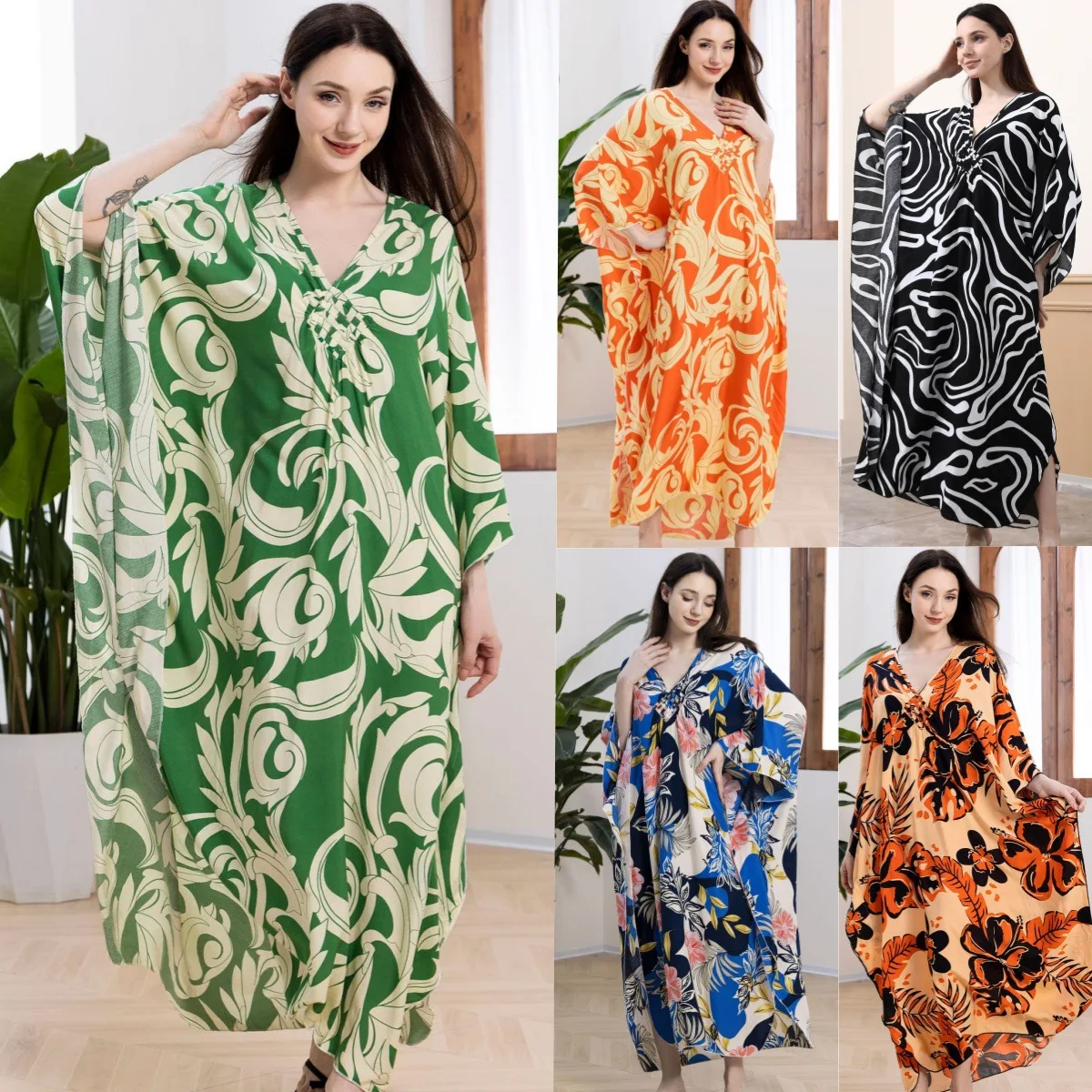 

Платье Абая Мусульманские женщины с принтом Длинный халат Платья Марокко Дубай Рамадан Скромные Абая Кафтан Ислам Vestidos Arab Jalabiya 2025