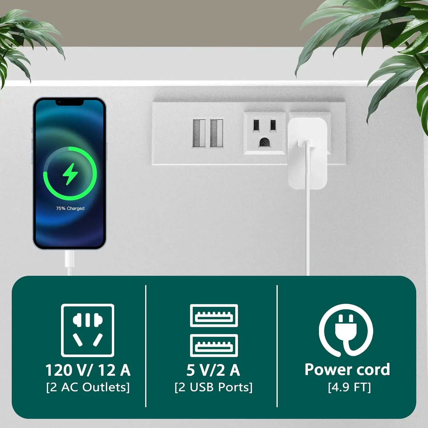 Lateral File Cabinet with Charging Station, Wood Filing Cabinet with Lock & LED Light, Large Storage Printer Stand for