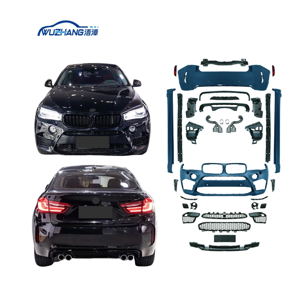 

BR Factory Wholesale Car Bumper for X6 Series 2013-2018 F16 Upgraded to X6M Body Kit Rear Bumper Side Skirts Front Bumper