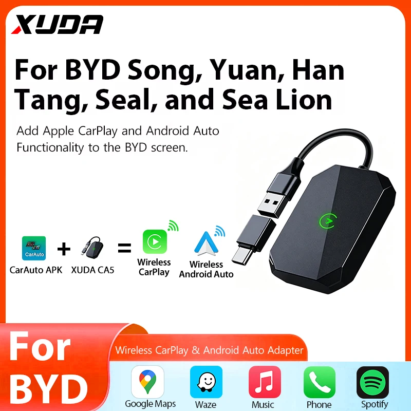NEW For BYD Song Plus Tang Yuan Pro CarAuto APK map of Google Spotify music multilingual Apple CarPlay Android Auto for version