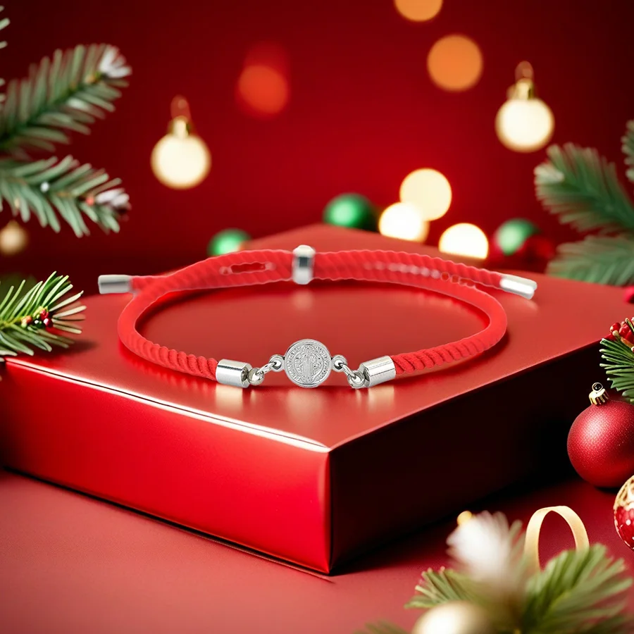 

Festival Gift Luck Red Thread Bracelet Unisex Apparel Acccessories Peace Symbol Anchor Jesus Adjustable Amulet Braslet Jewelry