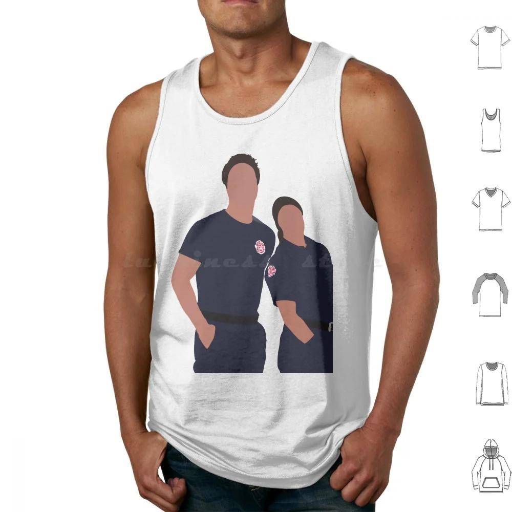 Travis And Andy Firefighters-Station 19 Tank Tops Vest Sleeveless Station 19 Maya Bishop Greys Anatomy Danielle Savre Carina