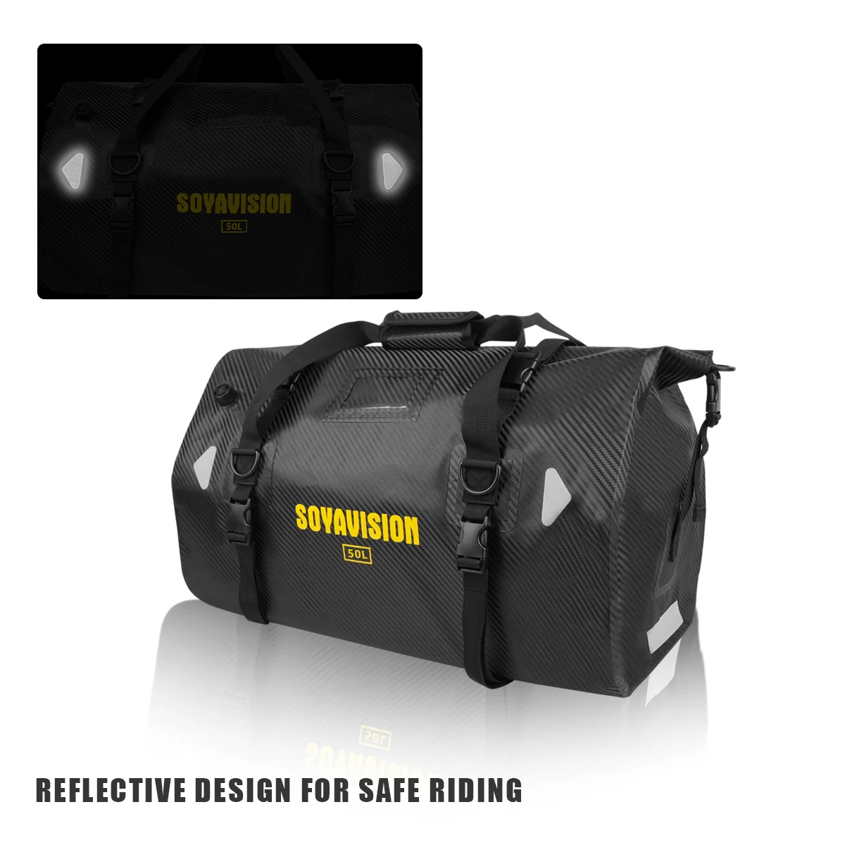 Motorrad Wasserdichte Hecktasche Reise Outdoor Trockenen Gepäck Roll Pack Tasche 20/66/100L Motorrad Gepäck Rucksack Motorrad sitztasche – Detail 33