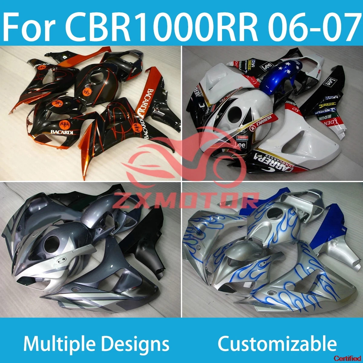 

Настраиваемый комплект обтекателей для Honda CBR1000RR 06 07, аксессуары для мотоциклов, литые под давлением обтекатели CBR1000RR 2006 2007