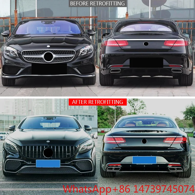2014-2020 S Coupe Facelift Body Kit Coupe65 Style Front Rear Bumper With Fog Light Cut-Out Mod PartsOld To New Facelift Body Kit