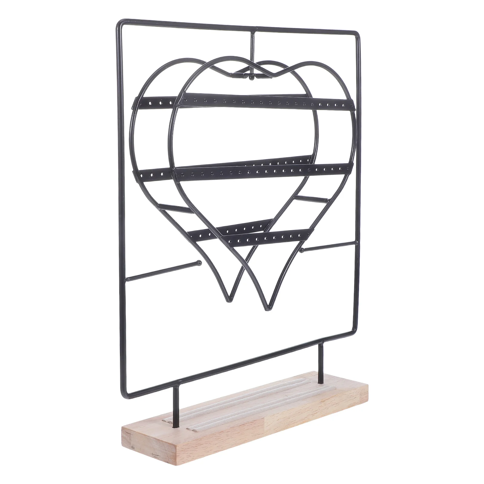 Black 360 Rotating Jewelry Stand Metal Earring Display Organizer for Shops and Boutiques Rotary Jewelry Display