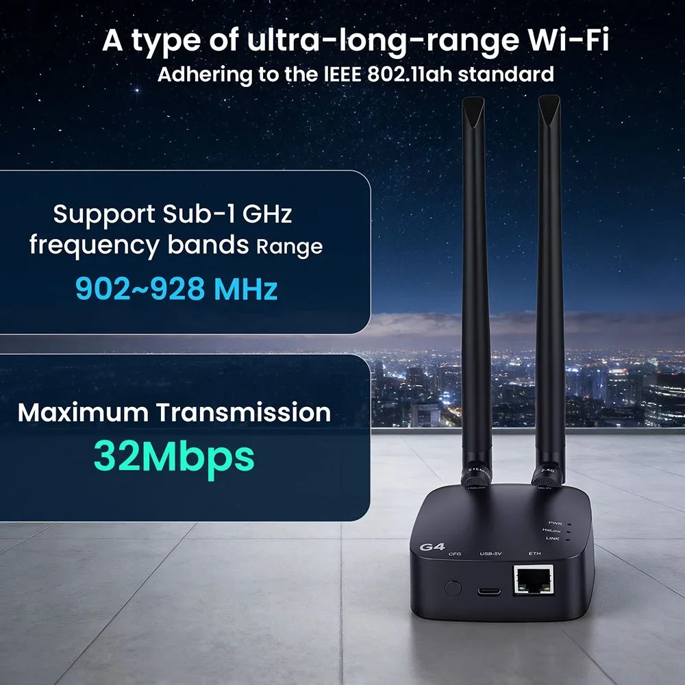 Elecrow ThinkNode G4 WiFi HaLow Gateway Support Wi-Fi/Wi-Fi HaLow/Ethernet Connections Supports AP/STA/Mesh