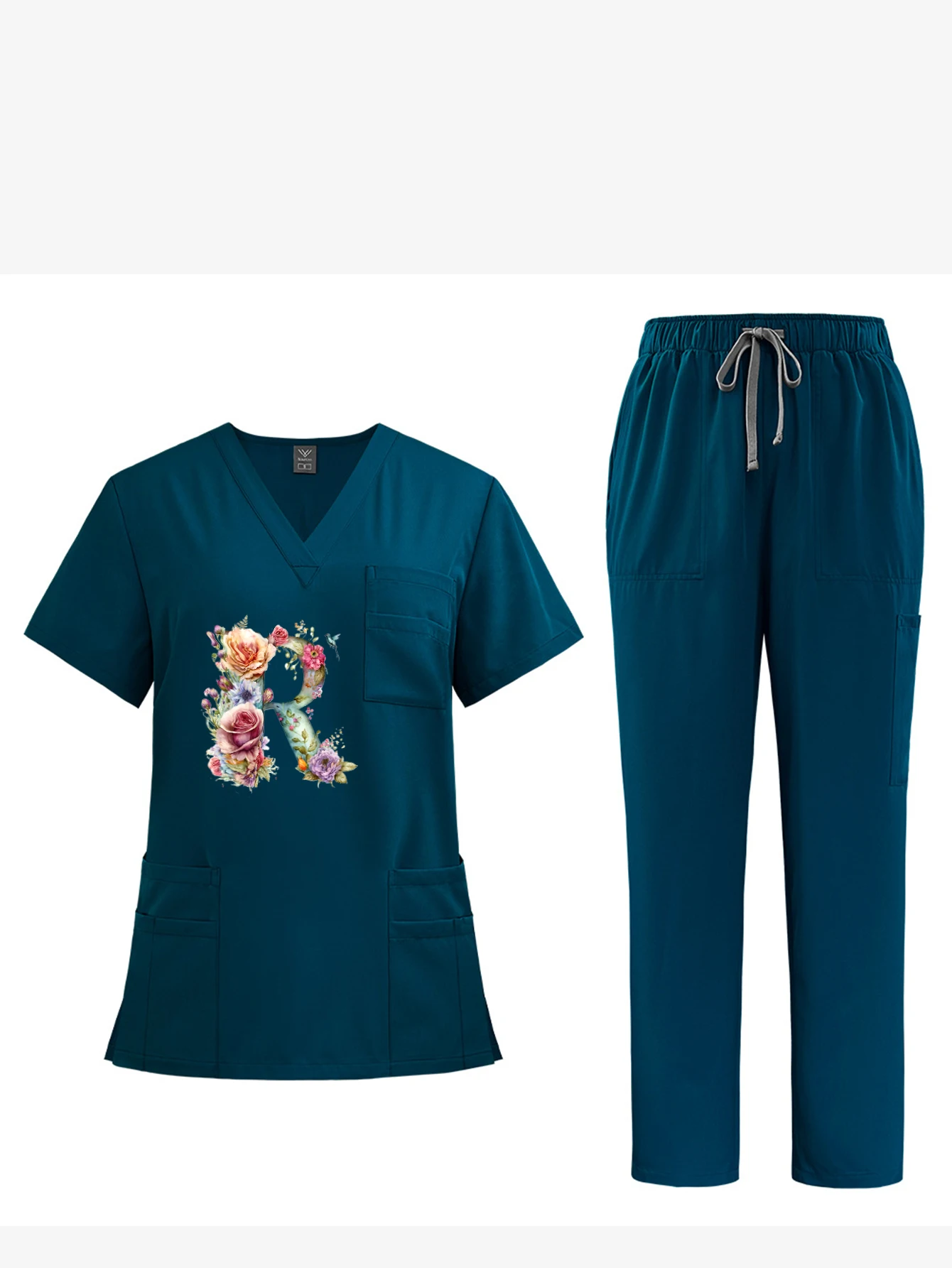 Ropa de trabajo de manga corta con cuello en V Unisex con estampado exclusivo, conjunto de camarero de restaurante, monos de Catering transpirables y resistentes a las arrugas