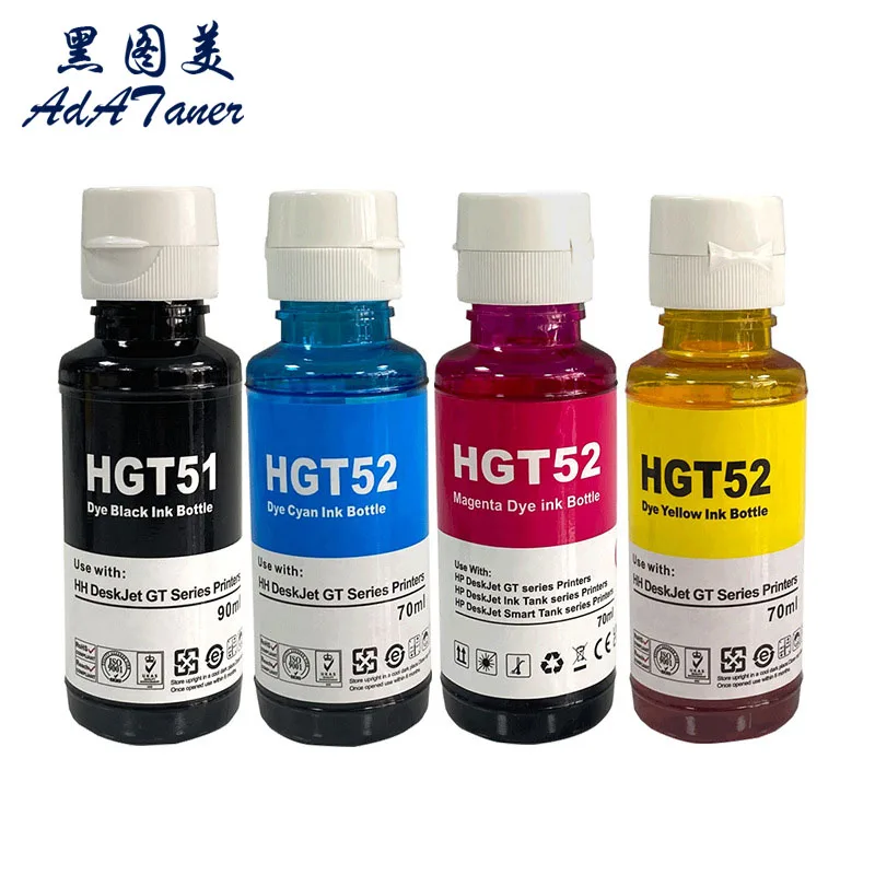 GT51 GT 51 52 53 GT52 GT53 Premium Color Compatible Bottle Water Based Refill Inkjet Ink For HP DeskJet GT 5810 5820 Printer