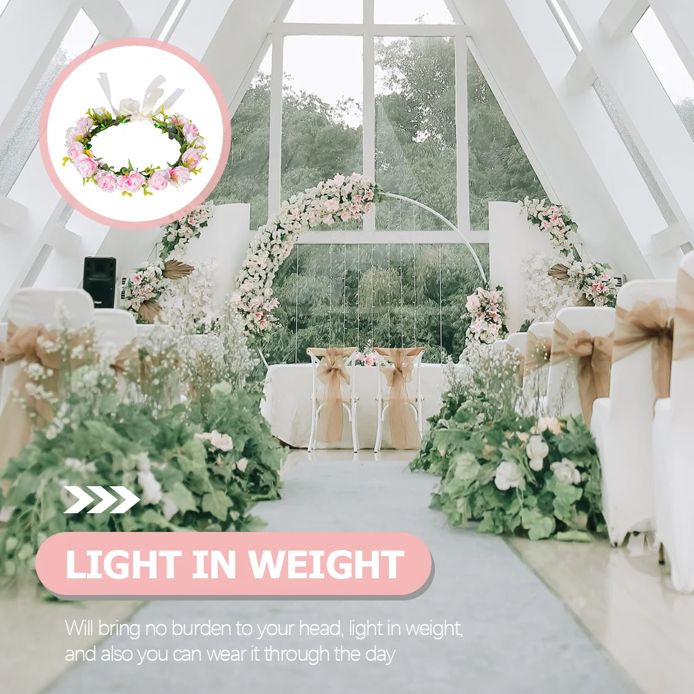 

Свадебный головной убор для невесты, цветочная корона, свадебная повязка на голову, аксессуар для волос с цветком, легкие элегантные украшения для волос для фотографии