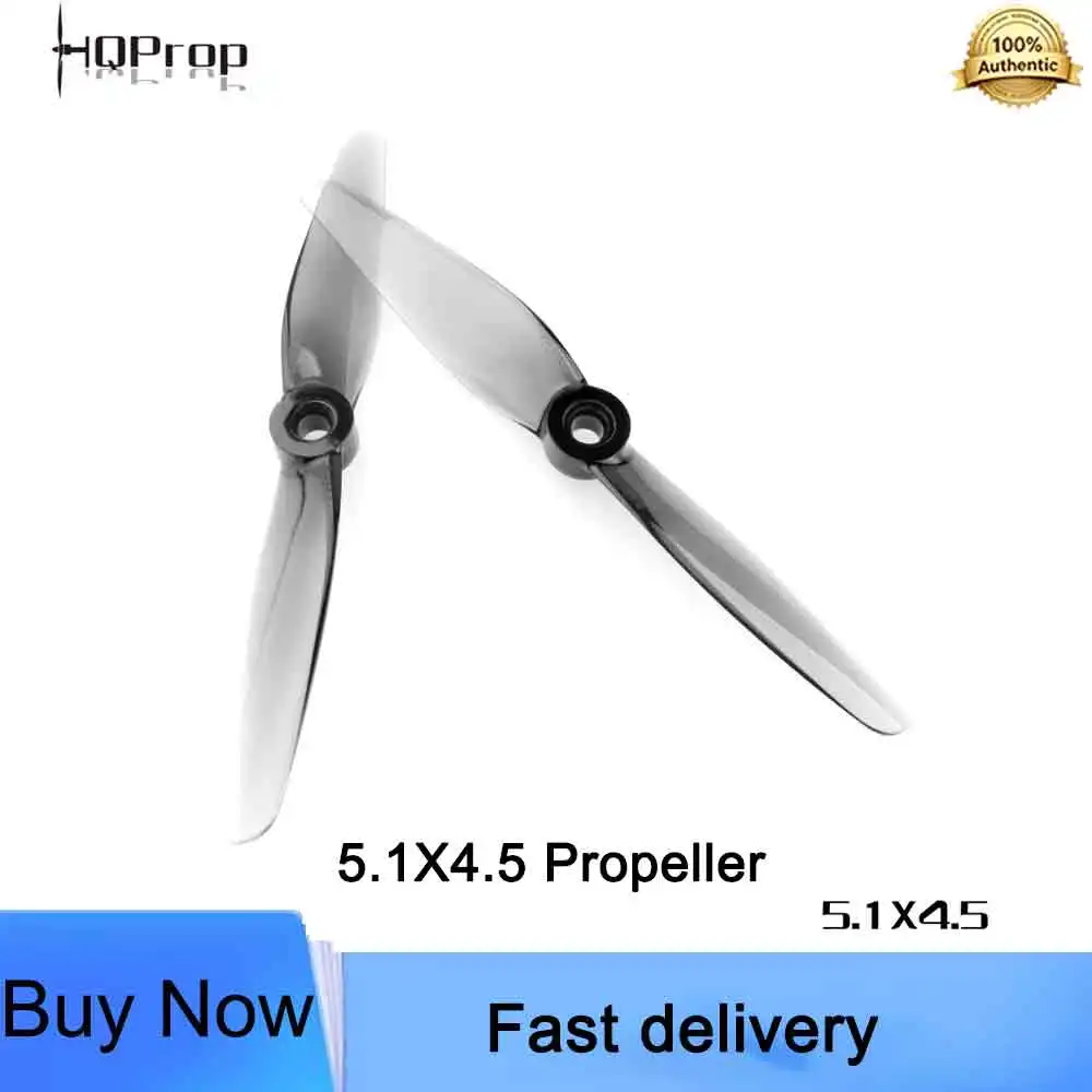 HQProp 2Pairs 5.1X4.5 Grey 2-Blades 5.1Inch 8inch PC Props 5mm Shaft for FPV Freestyle Long Range DIY Drone Accessories