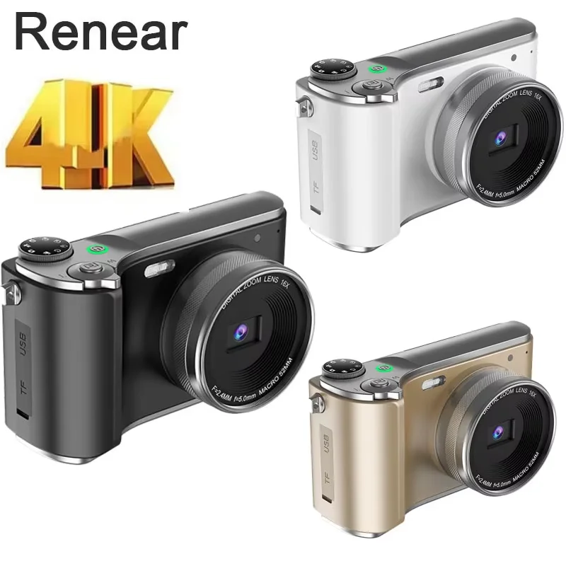 

Digital Camera 4K 64MP Autofocus Photography Video Camcorder 16X Digital Zoom 3in 180° Flip Screen For YouTube Selfile Web Cam