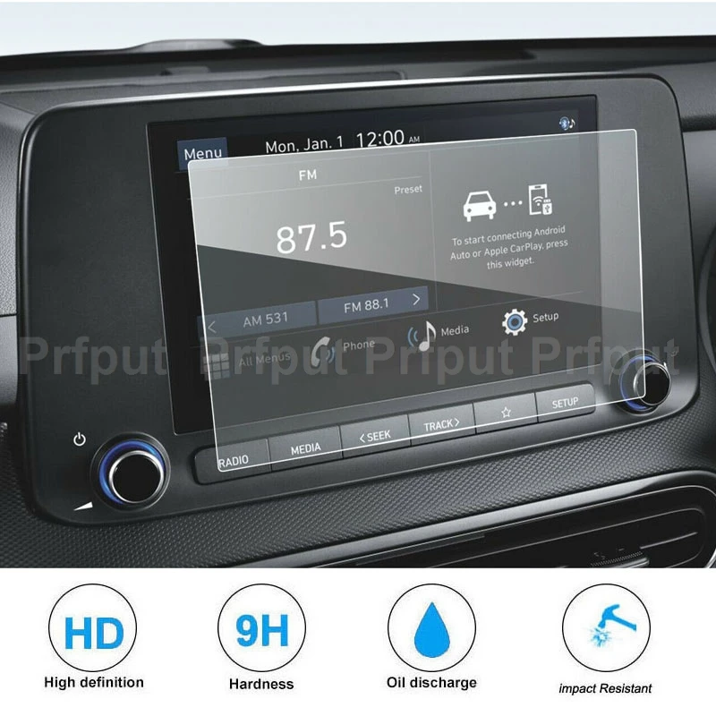 Tempered glass film protector for Hyundai Kona SE SEL N Line Electric SEL 2022 8 inch car radio gps Navigation Screen Sticker