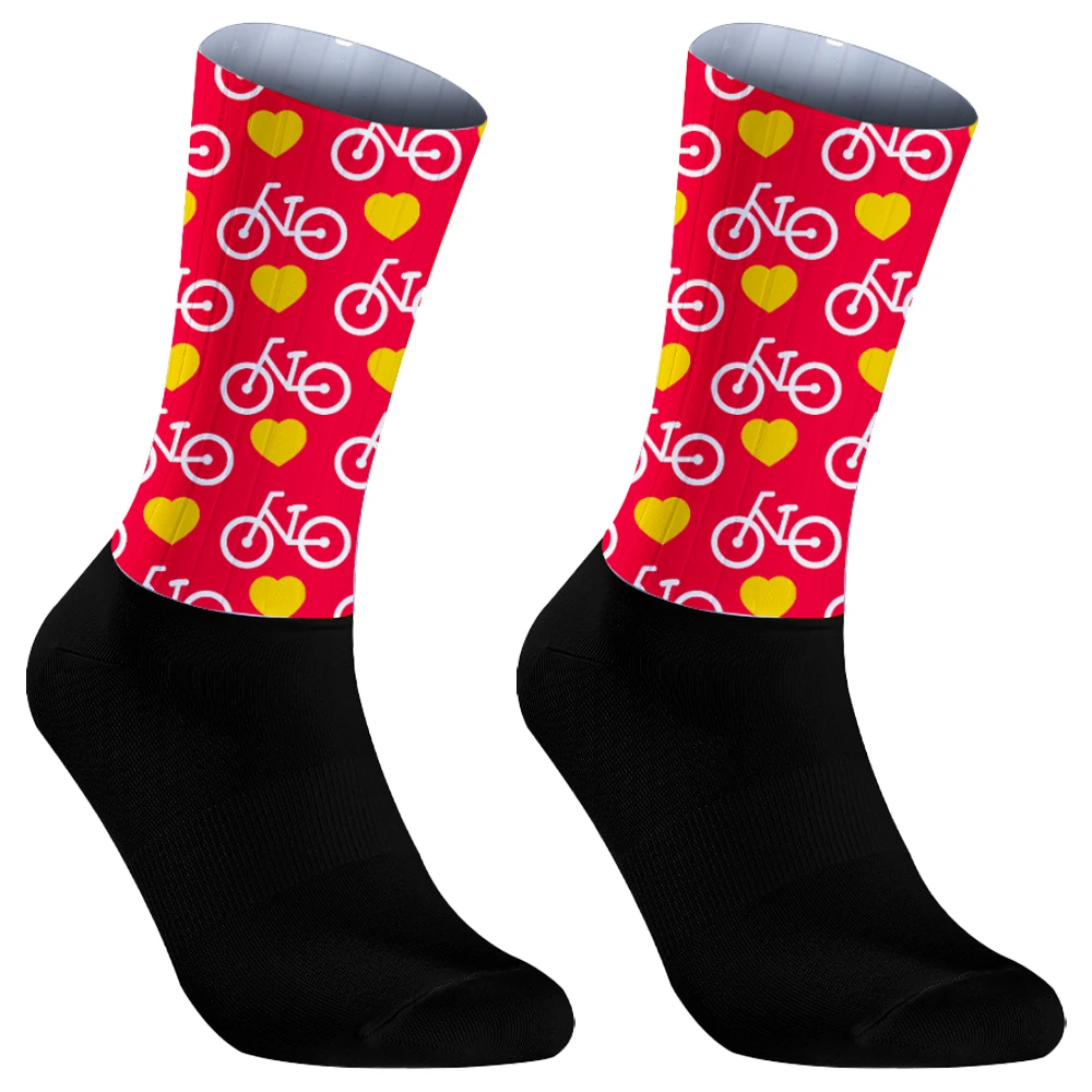 Calcetines de ciclismo para hombre, medias transpirables de nailon para exteriores, correr, escalada, bicicleta de montaña, novedad