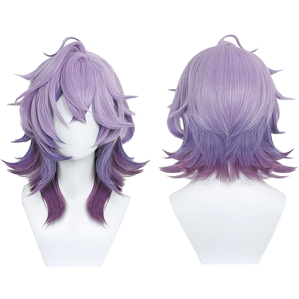 

Durin Cosplay Wig Light Purple Gradient Fluffy Wolf Tail Mullet Wig Heat Resistant Synthetic For Unisex Anime Halloween Party