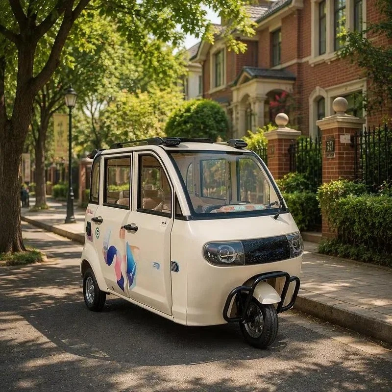 Fully Enclosed Three Wheeled Electric Vehicle Passenger Tricycle for Daily Commuting Direct Export Low Price Best Selling
