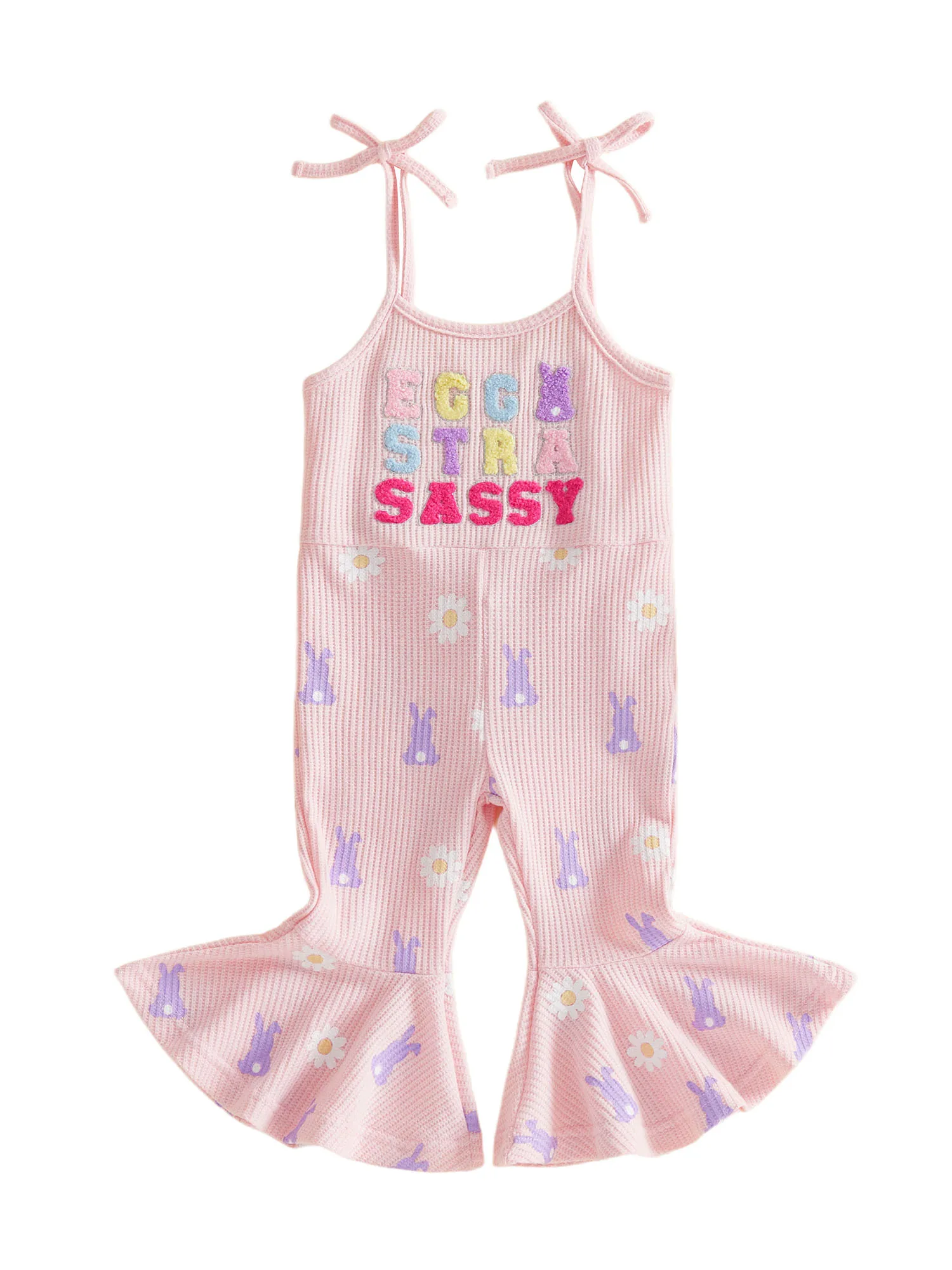 رومبير رائع لعيد الفصح للرضع مع زينة على شكل أرنب جميل وسروال أنيق على شكل جرس للفتيات الصغيرات #2