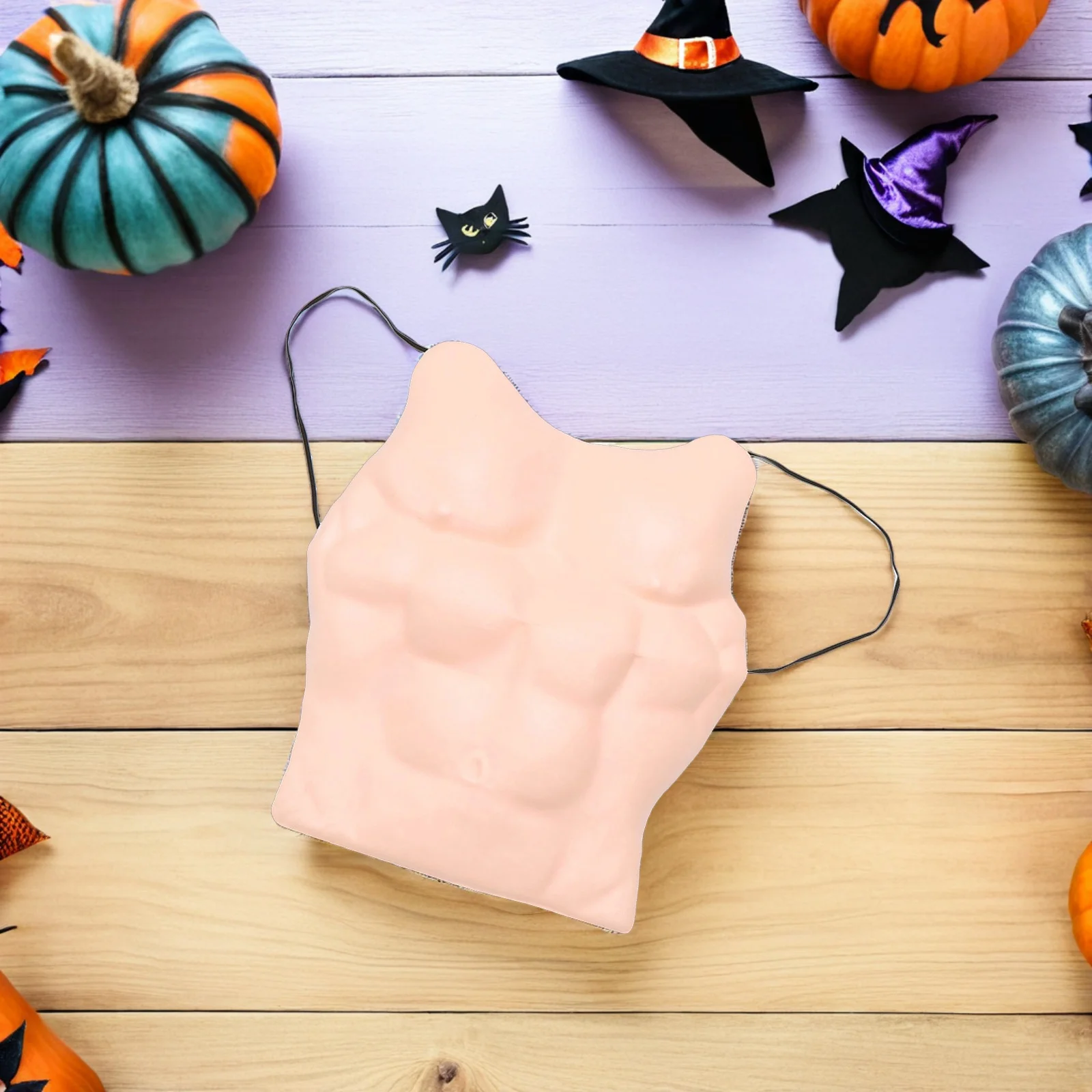 2 pezzi realistico petto muscolare costume addominale uomo accessorio cosplay di Halloween divertente vestire outfit festa prop travestimento