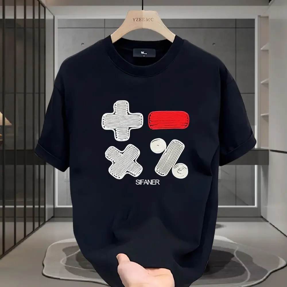 

Модная хлопковая футболка с короткими рукавами и принтом, мужская и женская летняя новая американская свободная футболка с половиной рукавов, модный бренд