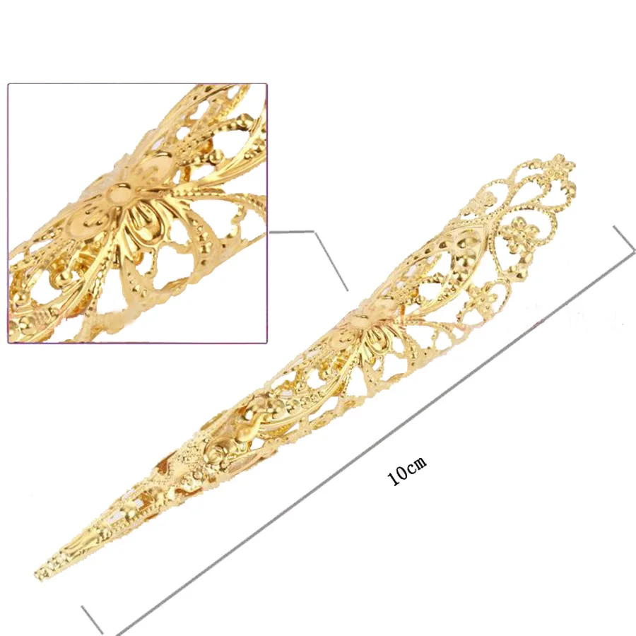 Belly dance peacock false nail dance Indian Thai Golden Finger Jewelry For Belly Dance Dancing Finger Cot Costumes 1PC